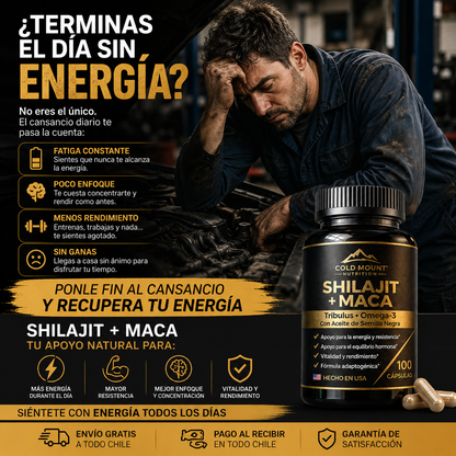 Shilajit + Maca Negra | Siente más energía desde el primer momento del día | Dile xao al cansancio