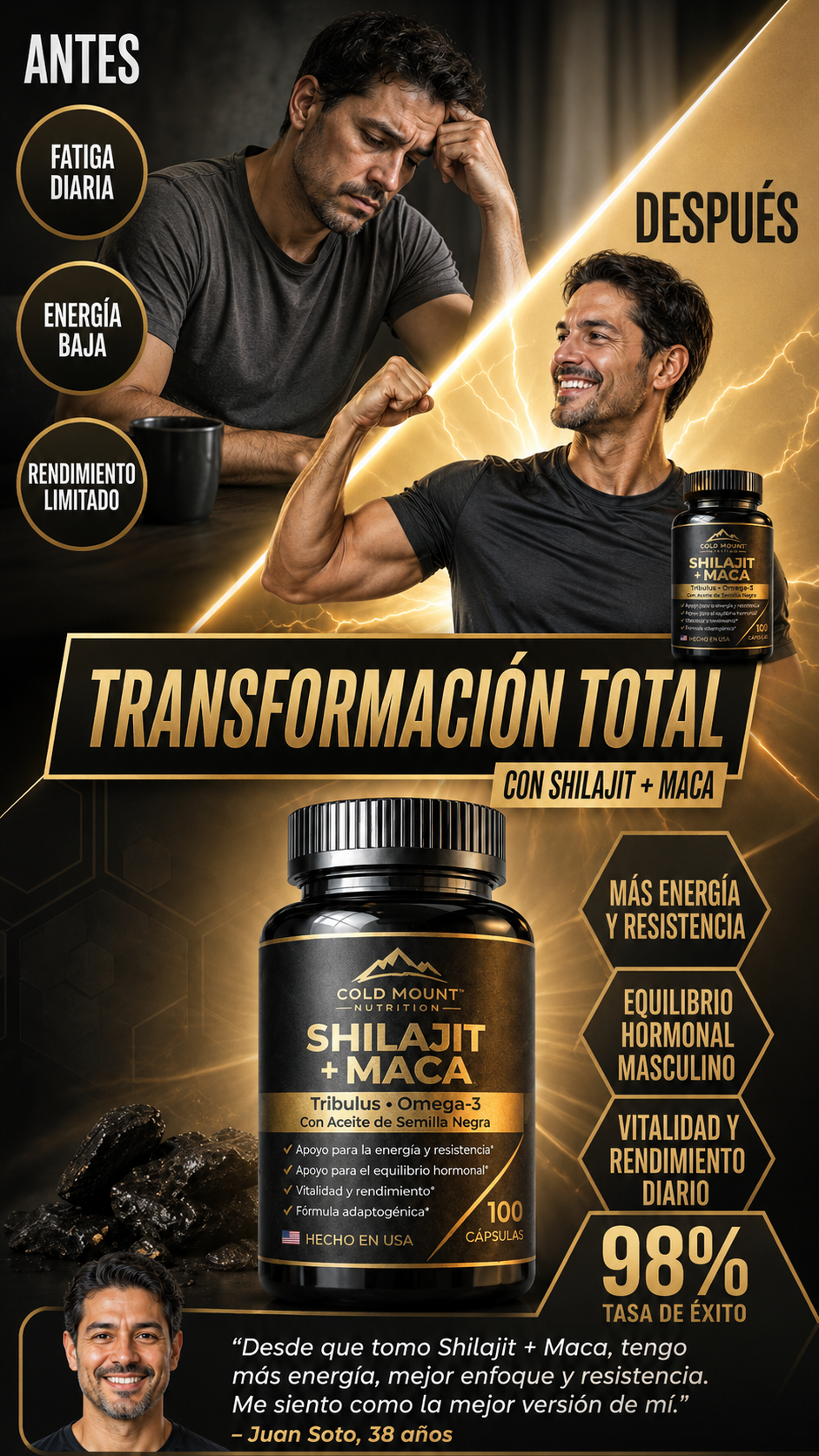 Shilajit + Maca Negra | Siente más energía desde el primer momento del día 🔥| Dile xao al cansancio