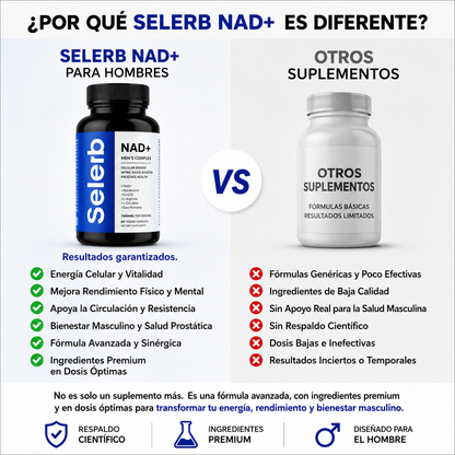 Selerb NAD+ Men's Complex: Más Vitalidad para el Hombre que No Piensa Bajar el Ritmo.