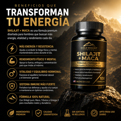 Shilajit + Maca Negra | Siente más energía desde el primer momento del día | Dile xao al cansancio