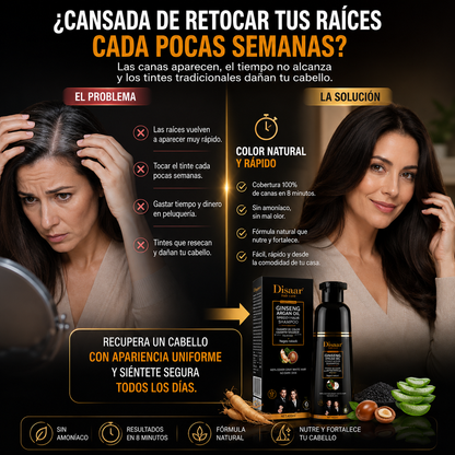 Shampoo Anticanas Disaar | Color Natural y Cabello Radiante Todos los Días
