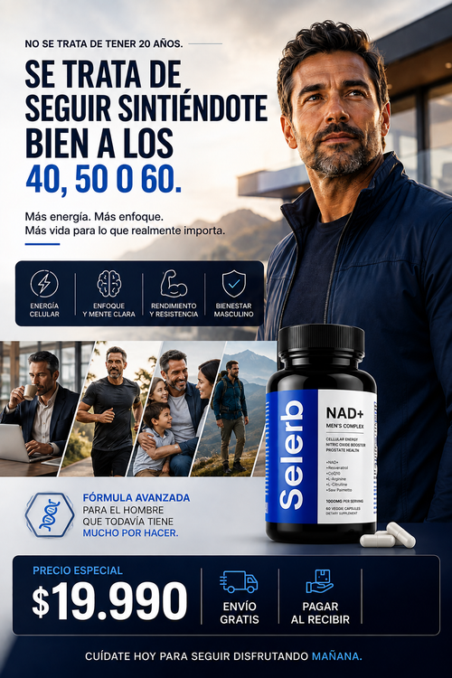 Selerb NAD+ Men's Complex: Más Vitalidad para el Hombre que No Piensa Bajar el Ritmo.